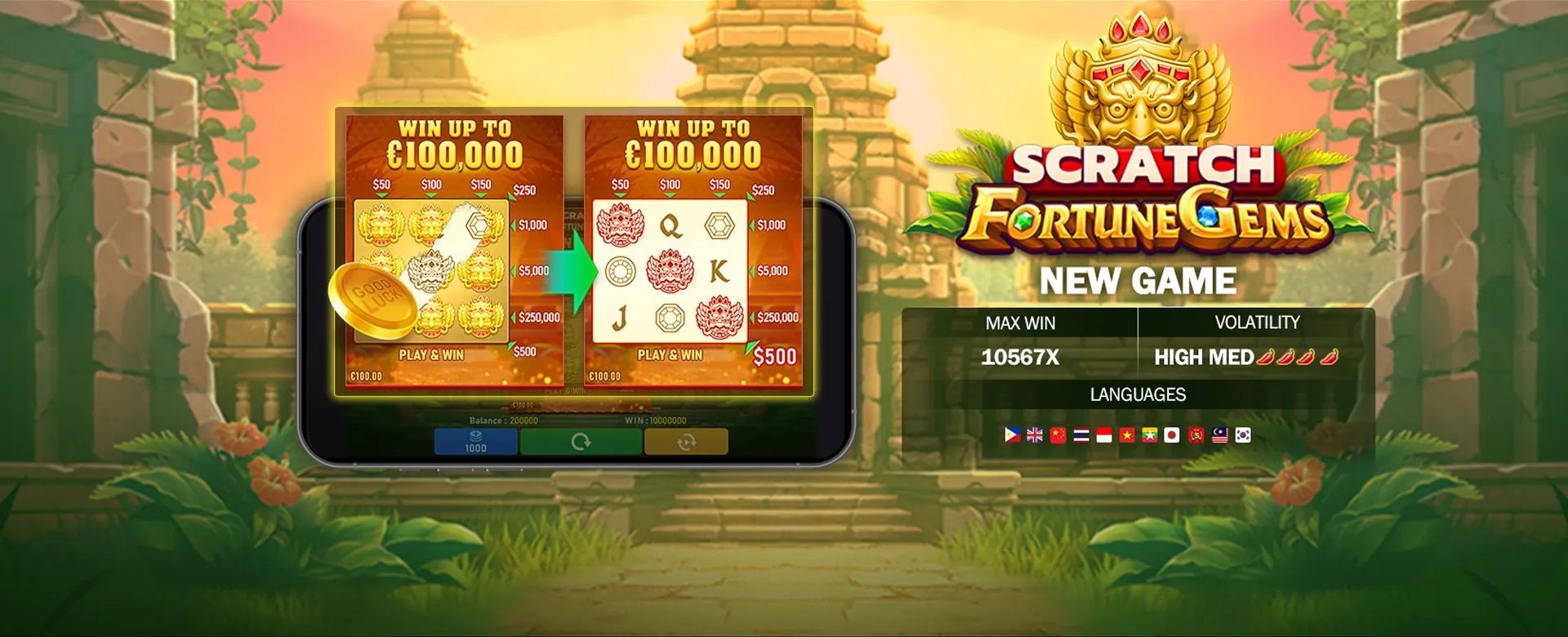 Spintime Arcade Games Hero Image with Golden Coin Explosion